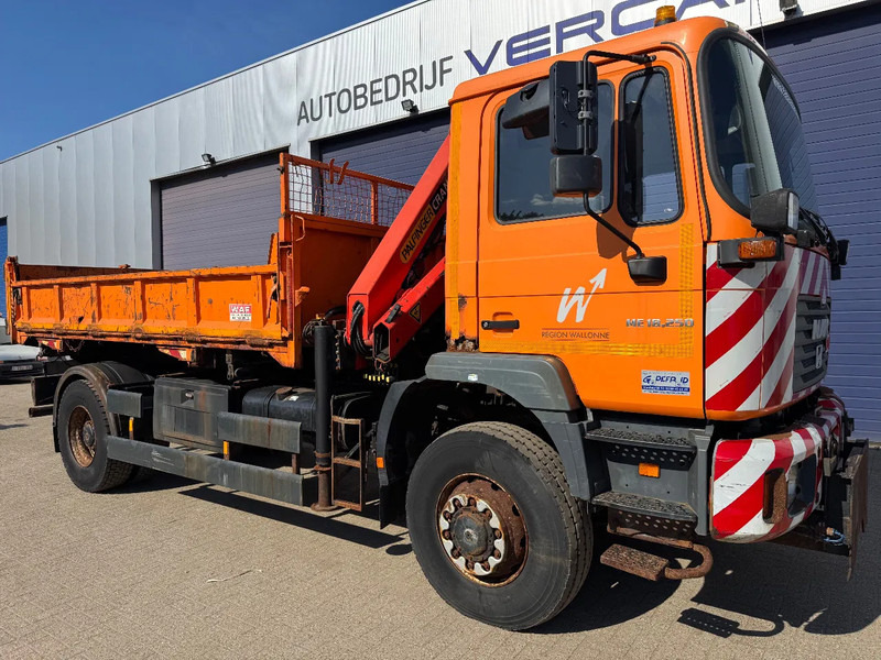 MAN ME18.250 **4x4-TIPPER+PALFINGER PK8500-BELGIAN TRUCK** - Tipper, Crane truck: picture 1 MAN ME18.250 **4x4-TIPPER+PALFINGER PK8500-BELGIAN TRUCK** - Tipper, Crane truck: picture 1