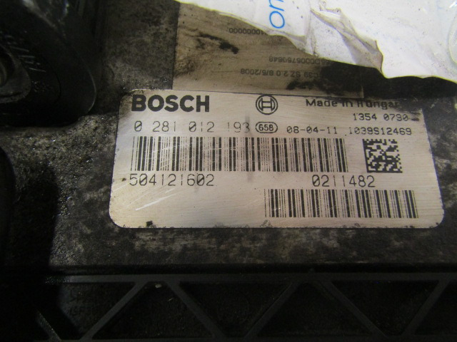 IVECO DAILY 3.0 (FICE 3481C) ECU KIT COMPLETE P/NO BOSCH 0281020193 - ECU for Truck: picture 2 IVECO DAILY 3.0 (FICE 3481C) ECU KIT COMPLETE P/NO BOSCH 0281020193 - ECU for Truck: picture 2