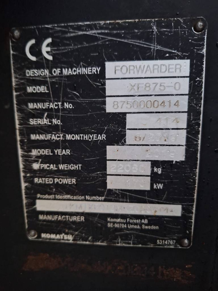 Forwarder Komatsu 875: picture 10 Forwarder Komatsu 875: picture 10