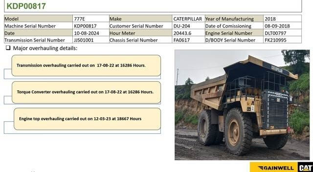 CAT 777E leasing CAT 777E: picture 9