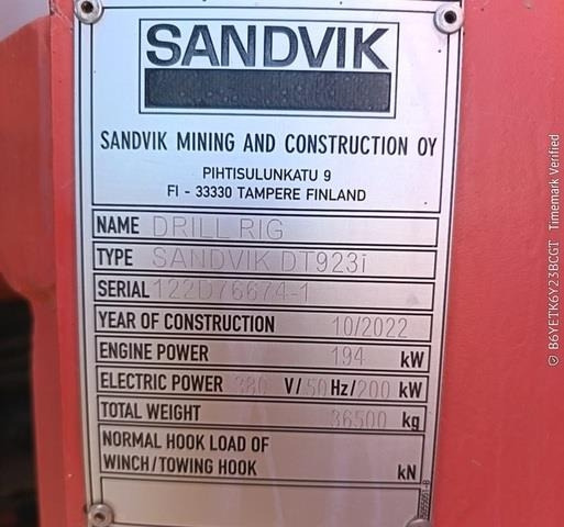 Sandvik DT923i - Mining machinery: picture 4 Sandvik DT923i - Mining machinery: picture 4