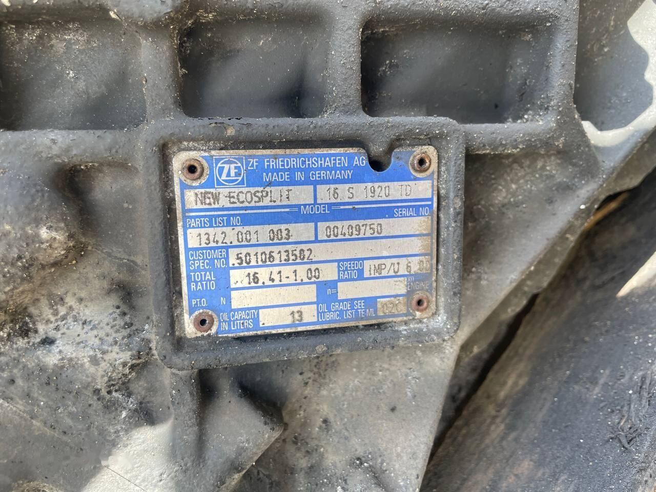 ZF Gebrauchtes 16 S 1920 TD für Renault, MAN, Daf und Iveco (1342 001 003) - Gearbox for Truck: picture 1 ZF Gebrauchtes 16 S 1920 TD für Renault, MAN, Daf und Iveco (1342 001 003) - Gearbox for Truck: picture 1