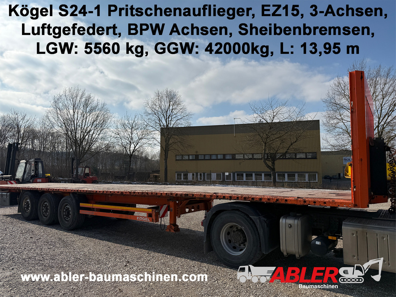 Kögel S24-1 Pritschenauflieger - Dropside/ Flatbed semi-trailer: picture 1 Kögel S24-1 Pritschenauflieger - Dropside/ Flatbed semi-trailer: picture 1