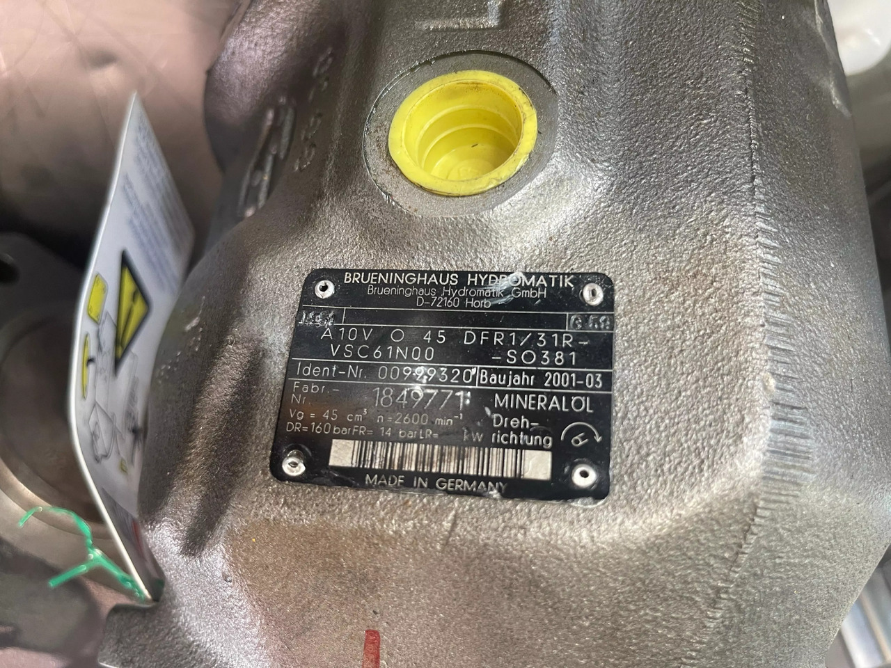 REXROTH A10VO45DFR1/31R-VC61N00 - Hydraulic pump for Construction machinery: picture 4 REXROTH A10VO45DFR1/31R-VC61N00 - Hydraulic pump for Construction machinery: picture 4