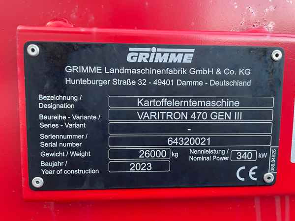 Harvester Grimme VARITRON 470 GEN III MS 75: picture 26