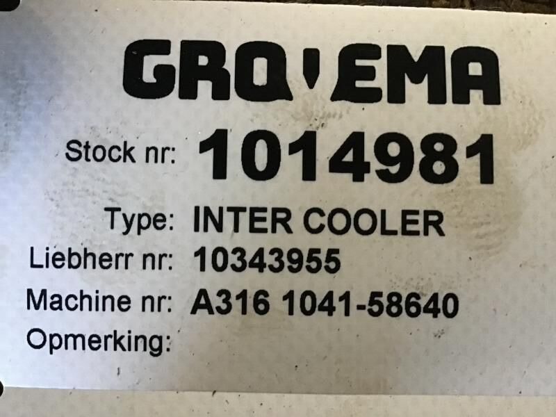 Liebherr Intercooler - Intercooler: picture 1 Liebherr Intercooler - Intercooler: picture 1