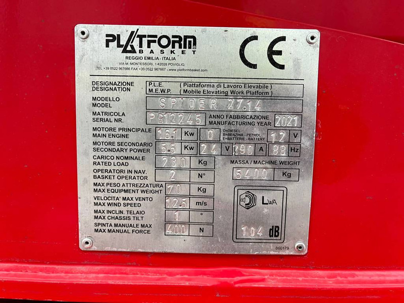 Platform Basket Spider 27.14 - Articulated boom: picture 5 Platform Basket Spider 27.14 - Articulated boom: picture 5