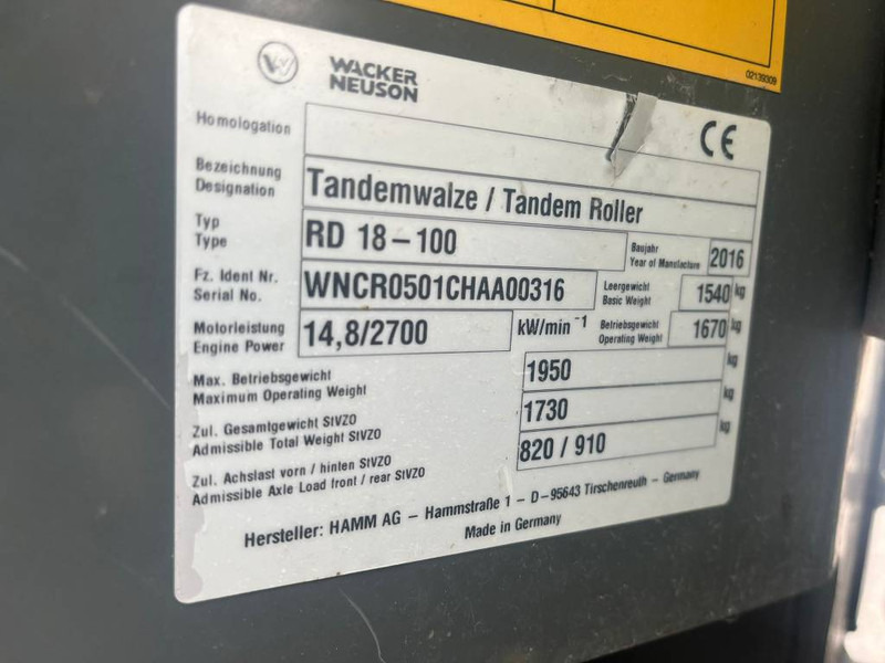 WACKER NEUSON RD 18 - Roller: picture 5 WACKER NEUSON RD 18 - Roller: picture 5