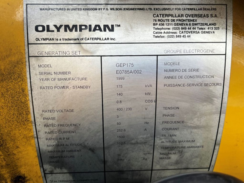 Caterpillar Olympian GEP175 175kVA - Generator set: picture 4 Caterpillar Olympian GEP175 175kVA - Generator set: picture 4