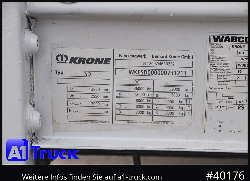 Curtainsider semi-trailer KRONE SD, Mega, neue Plane, Code XL, 1 Vorbesitzer: picture 8 Curtainsider semi-trailer KRONE SD, Mega, neue Plane, Code XL, 1 Vorbesitzer: picture 8