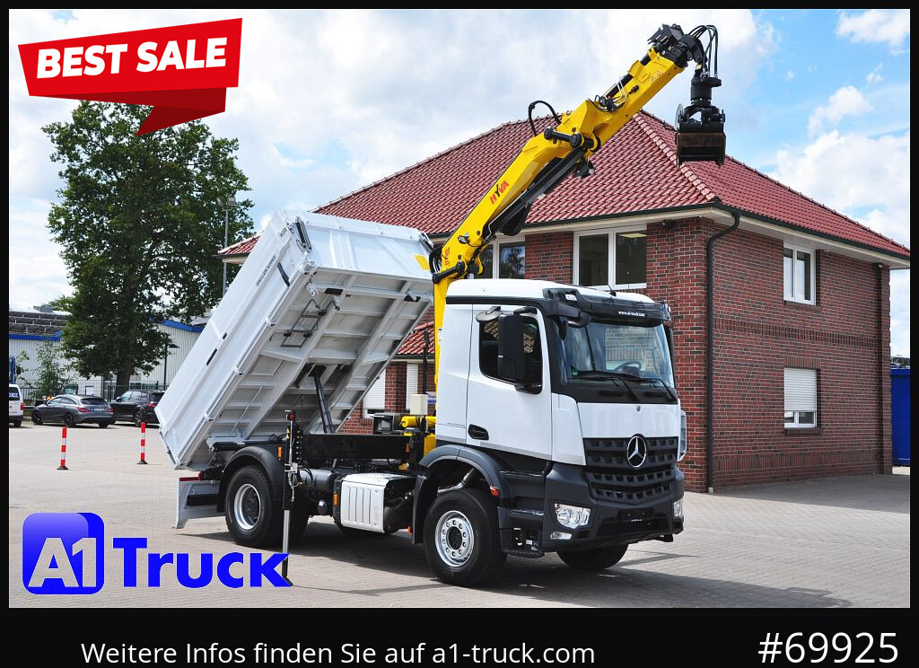MERCEDES-BENZ Arocs 1840, Kipper + Kran,Funk Navi, KRAN faltbar - Crane truck, Tipper: picture 1 MERCEDES-BENZ Arocs 1840, Kipper + Kran,Funk Navi, KRAN faltbar - Crane truck, Tipper: picture 1