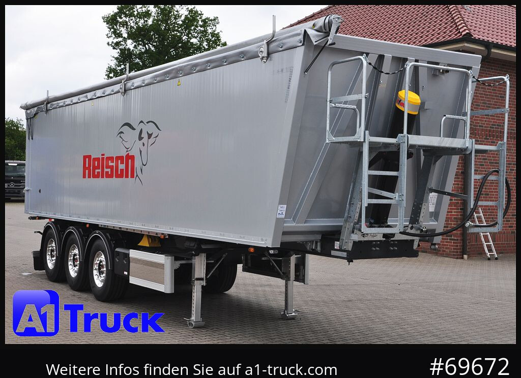 REISCH RHKS, Alu-Kippmulde 50m³, NEU Kombitüren, Alufelgen, Liftachse, - Tipper semi-trailer: picture 1 REISCH RHKS, Alu-Kippmulde 50m³, NEU Kombitüren, Alufelgen, Liftachse, - Tipper semi-trailer: picture 1