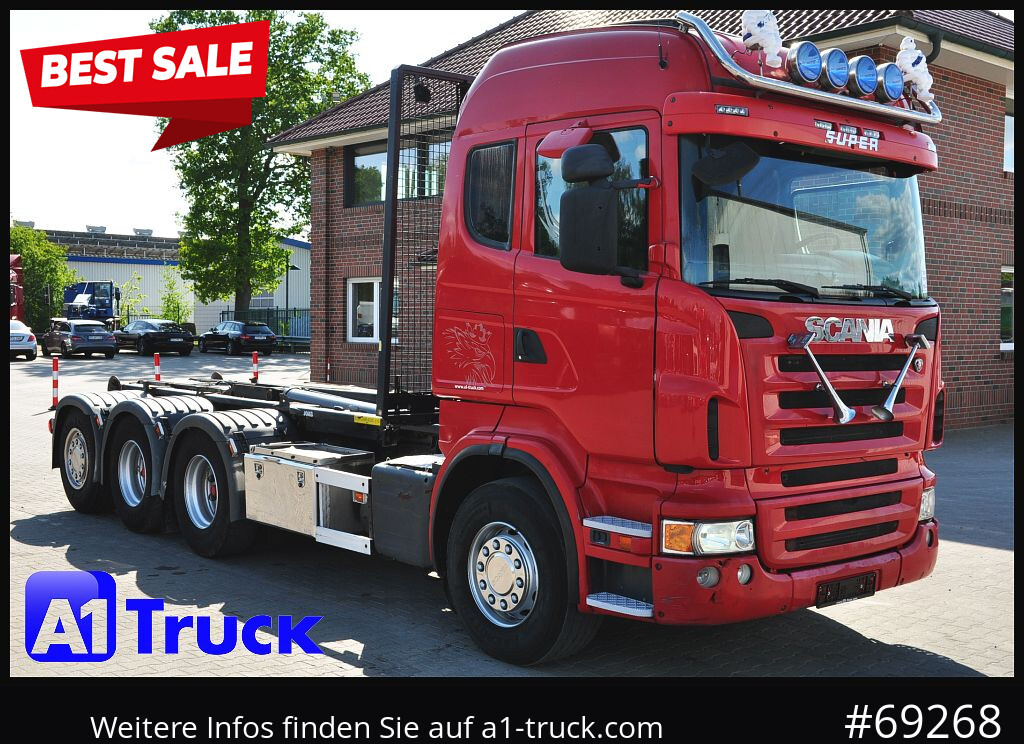 SCANIA R480, Abrollkipper Joab, 8x4, Lift-Lenkachse, - Hook lift truck: picture 1 SCANIA R480, Abrollkipper Joab, 8x4, Lift-Lenkachse, - Hook lift truck: picture 1