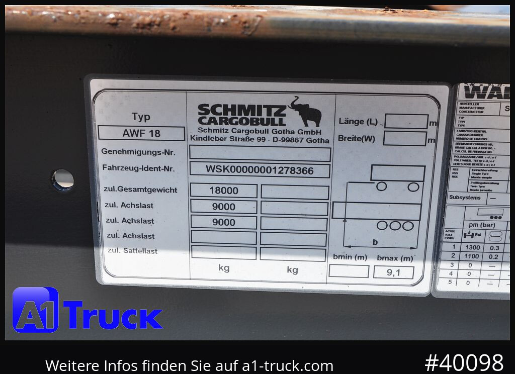 Truck SCHMITZ AWF 18, SAF Achse, Standard: picture 8 Truck SCHMITZ AWF 18, SAF Achse, Standard: picture 8