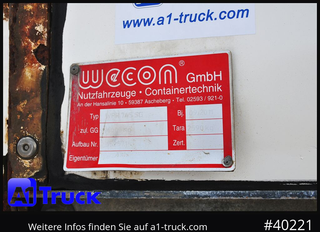 Curtainside swap body WECON WPR 745, verzinkt, 2520 innen, Code XL: picture 8 Curtainside swap body WECON WPR 745, verzinkt, 2520 innen, Code XL: picture 8