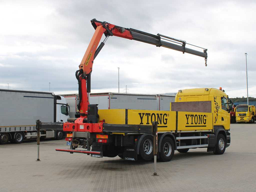 Scania R450, 6X2, EURO 6, SIDE, HYDRAULIC ARM PALFINGER PK 17.001 - Dropside/ Flatbed truck: picture 4 Scania R450, 6X2, EURO 6, SIDE, HYDRAULIC ARM PALFINGER PK 17.001 - Dropside/ Flatbed truck: picture 4