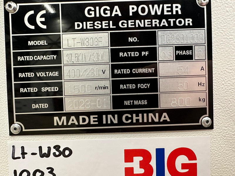 Giga power 37.5 KVA closed generator set - LT-W30GF leasing Giga power 37.5 KVA closed generator set - LT-W30GF: picture 18
