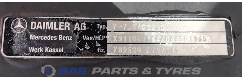 Mercedes-Benz Mercedes F-7.5/C22.5 Vooras A 960 331 17 01 - Front axle for Truck: picture 4 Mercedes-Benz Mercedes F-7.5/C22.5 Vooras A 960 331 17 01 - Front axle for Truck: picture 4