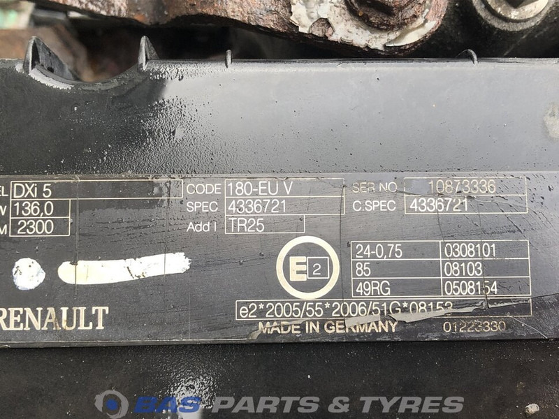 Renault Midlum Euro 4-5 Motor Renault DXi5 180 7485003875 - Engine for Truck: picture 5 Renault Midlum Euro 4-5 Motor Renault DXi5 180 7485003875 - Engine for Truck: picture 5
