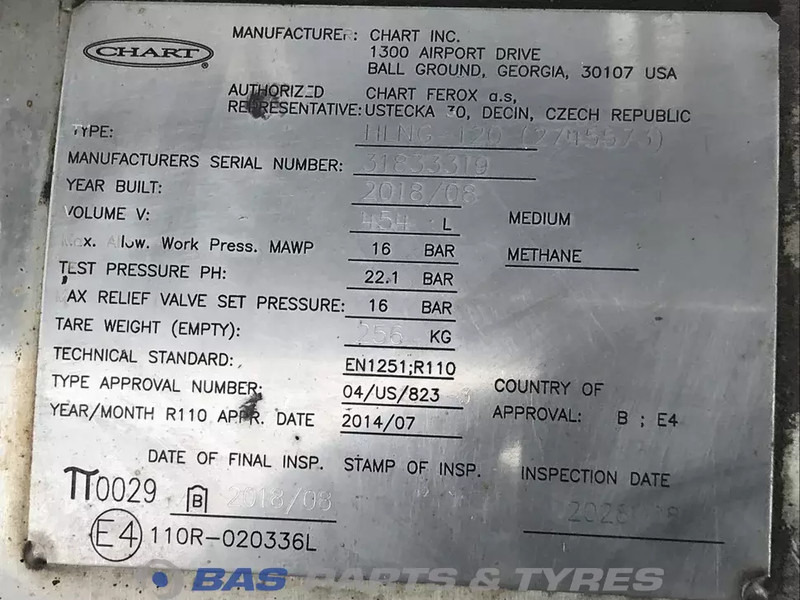 Scania LNG tank Scania 406 Liter 1776103 - Fuel tank for Truck: picture 5 Scania LNG tank Scania 406 Liter 1776103 - Fuel tank for Truck: picture 5