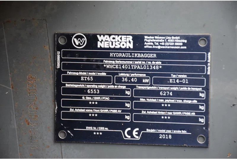 Mini excavator WACKER NEUSON ET 65 - 1600 Hours: picture 15