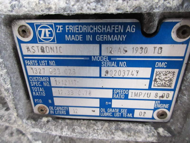 DAF 1912117 // 12AS1930 TO RATIO 12.33.078 DAF CF 440 EURO 6 - Gearbox for Truck: picture 5 DAF 1912117 // 12AS1930 TO RATIO 12.33.078 DAF CF 440 EURO 6 - Gearbox for Truck: picture 5