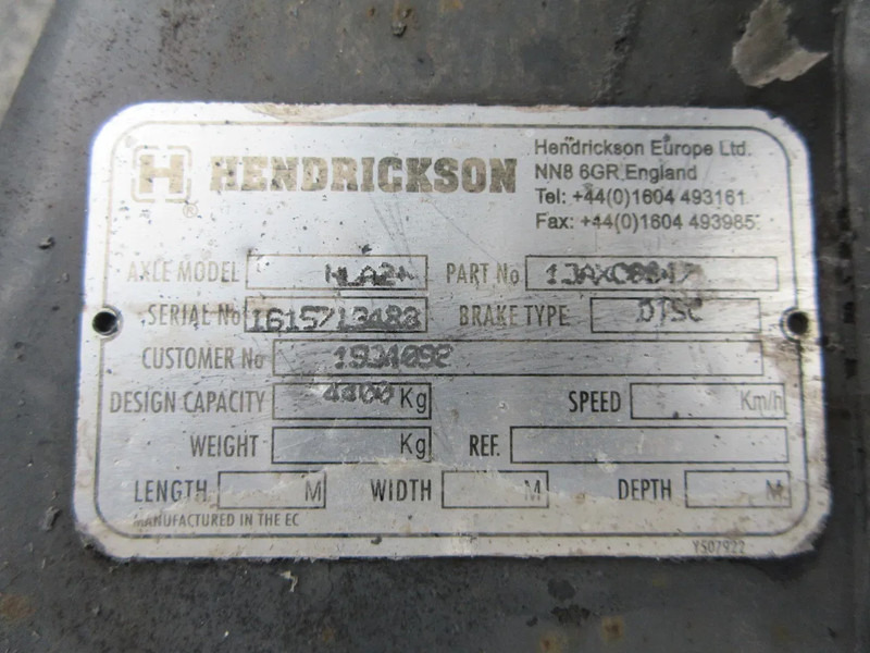 DAF 1934092 FTP 4,4 TONS SLEEP AS DAF XF CF EURO 6 - Axle and parts for Truck: picture 5 DAF 1934092 FTP 4,4 TONS SLEEP AS DAF XF CF EURO 6 - Axle and parts for Truck: picture 5