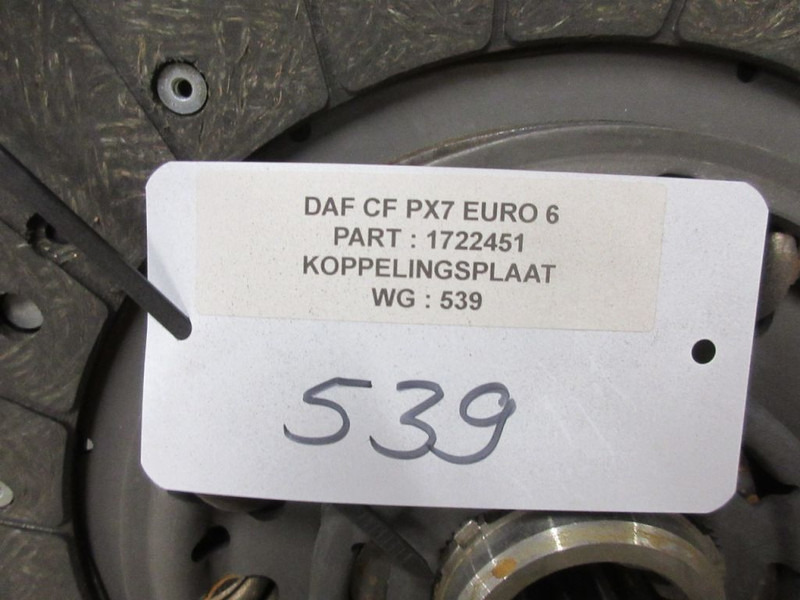 DAF CF PX7 1722451 KOPPELINGSPLAAT EURO 6 - Clutch and parts for Truck: picture 3 DAF CF PX7 1722451 KOPPELINGSPLAAT EURO 6 - Clutch and parts for Truck: picture 3