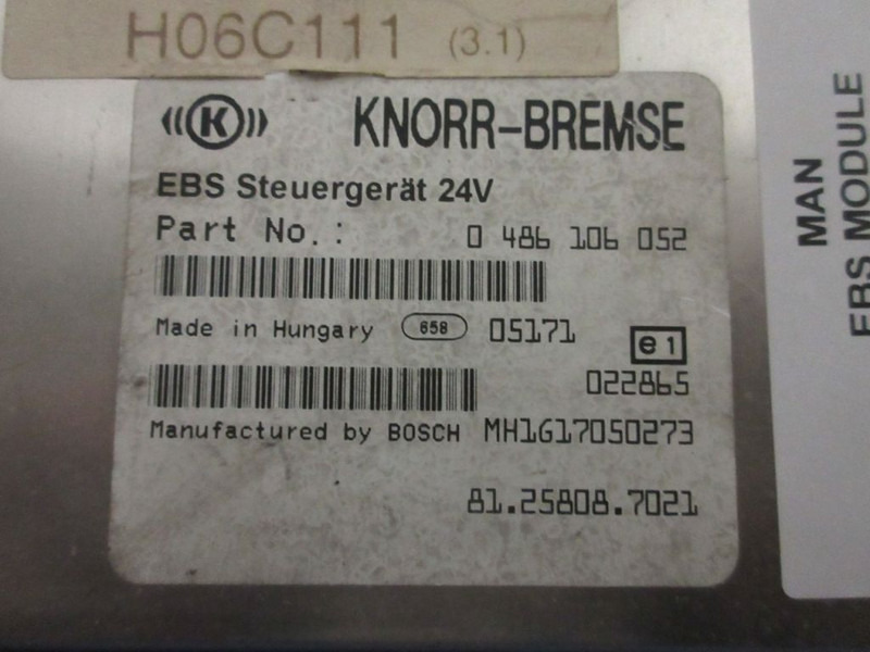 MAN 81.25808-7021 EBS MODULE - Electrical system for Truck: picture 2 MAN 81.25808-7021 EBS MODULE - Electrical system for Truck: picture 2