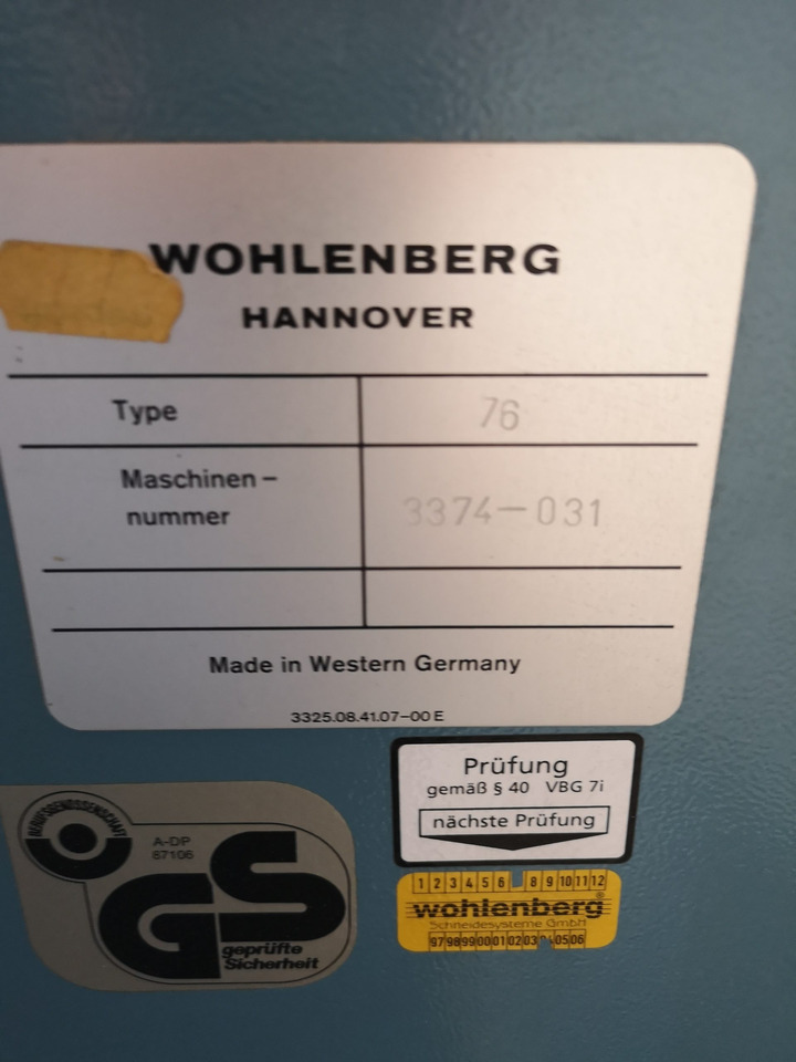 High-speed cutter Wohlenberg WP 76 SPM - Paper cutting machine: picture 2 High-speed cutter Wohlenberg WP 76 SPM - Paper cutting machine: picture 2