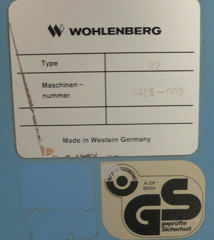 High-speed cutter Wohlenberg WP 92 SPM - Paper cutting machine: picture 2 High-speed cutter Wohlenberg WP 92 SPM - Paper cutting machine: picture 2