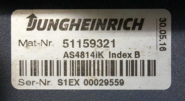 Jungheinrich 51159321 | Rij/hef regeling drive/lifting controller AS4814Ik Index - ECU for Material handling equipment: picture 2 Jungheinrich 51159321 | Rij/hef regeling drive/lifting controller AS4814Ik Index - ECU for Material handling equipment: picture 2