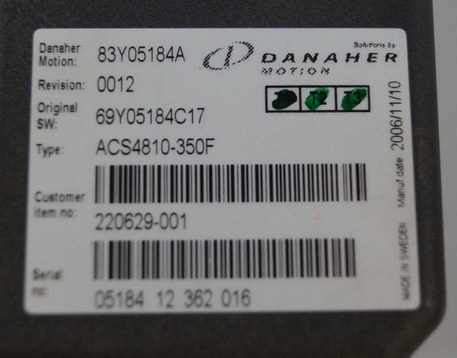 Toyota/BT 220629-001 | Danaher motion AC Superdrive motor controller 83Y05184A A - ECU for Material handling equipment: picture 2 Toyota/BT 220629-001 | Danaher motion AC Superdrive motor controller 83Y05184A A - ECU for Material handling equipment: picture 2