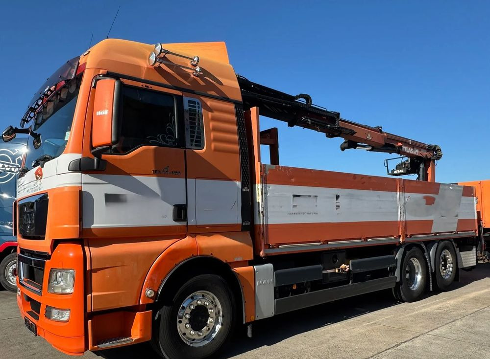 MAN TGX 26.480 • HDS Atlas 145.2 •Oś podnoszona i skrętna 426 tys. km - Zestaw z przyczepą Schwarzmüller Oś przednia – resory piórowe, tylna – pneumatyka • - Dropside/ Flatbed truck, Crane truck: picture 5 MAN TGX 26.480 • HDS Atlas 145.2 •Oś podnoszona i skrętna 426 tys. km - Zestaw z przyczepą Schwarzmüller Oś przednia – resory piórowe, tylna – pneumatyka • - Dropside/ Flatbed truck, Crane truck: picture 5