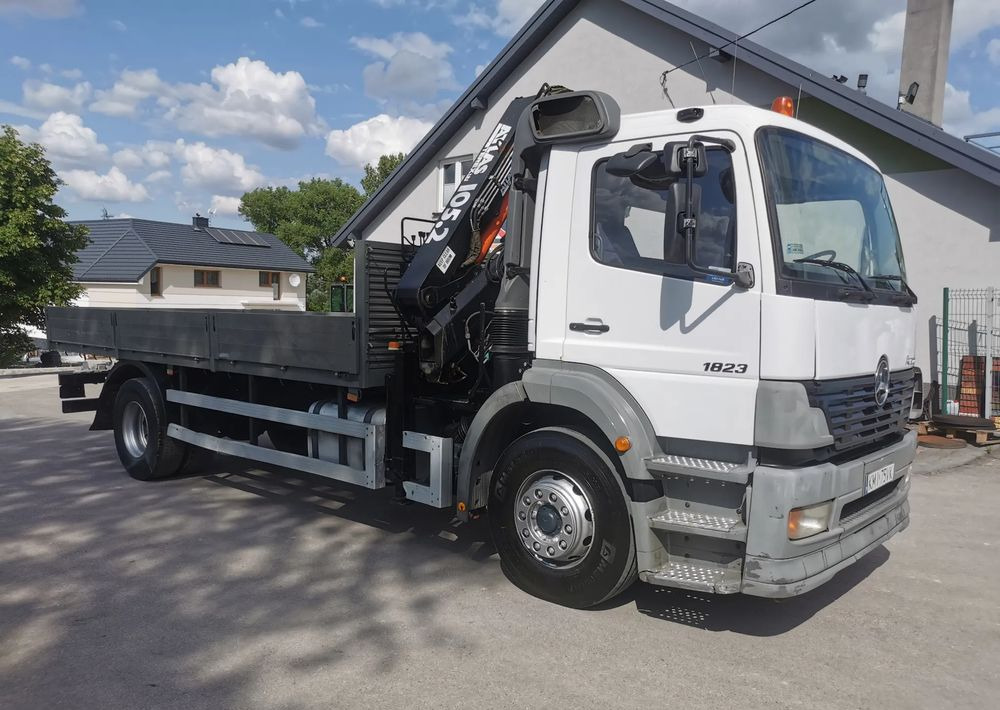 Dropside/ Flatbed truck, Crane truck Mercedes-Benz Atego 1823 żuraw HDS Atlas 105.2 koła 315/80R22,5: picture 19