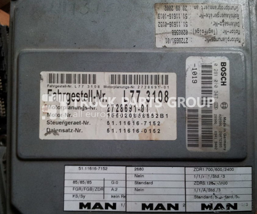 MAN ECU EDC, engine control unit 4 series , L2000, 51116167173, 5111 control unit - ECU for Truck: picture 1 MAN ECU EDC, engine control unit 4 series , L2000, 51116167173, 5111 control unit - ECU for Truck: picture 1