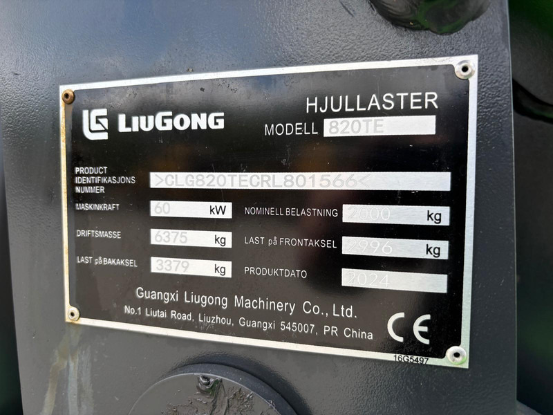 LIUGONG 820 TE - Wheel loader: picture 5 LIUGONG 820 TE - Wheel loader: picture 5