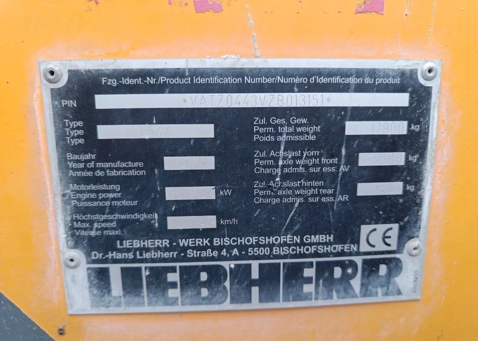 Liebherr L544 2 plus 2 - Wheel loader: picture 3 Liebherr L544 2 plus 2 - Wheel loader: picture 3