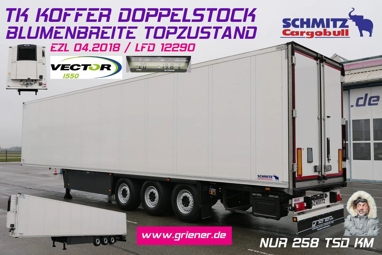 Schmitz Cargobull SKO 24/CARRIER 1550/DOPPELSTOCK/BLUMEN 258tsd km - Refrigerator semi-trailer: picture 1 Schmitz Cargobull SKO 24/CARRIER 1550/DOPPELSTOCK/BLUMEN 258tsd km - Refrigerator semi-trailer: picture 1
