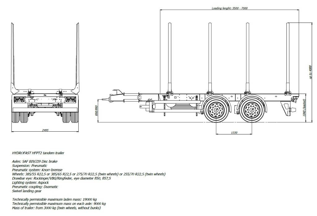 HYDROFAST Tandem log trailer/Tandem-Anhänger/przyczepa leśna tandem - Timber trailer: picture 5 HYDROFAST Tandem log trailer/Tandem-Anhänger/przyczepa leśna tandem - Timber trailer: picture 5