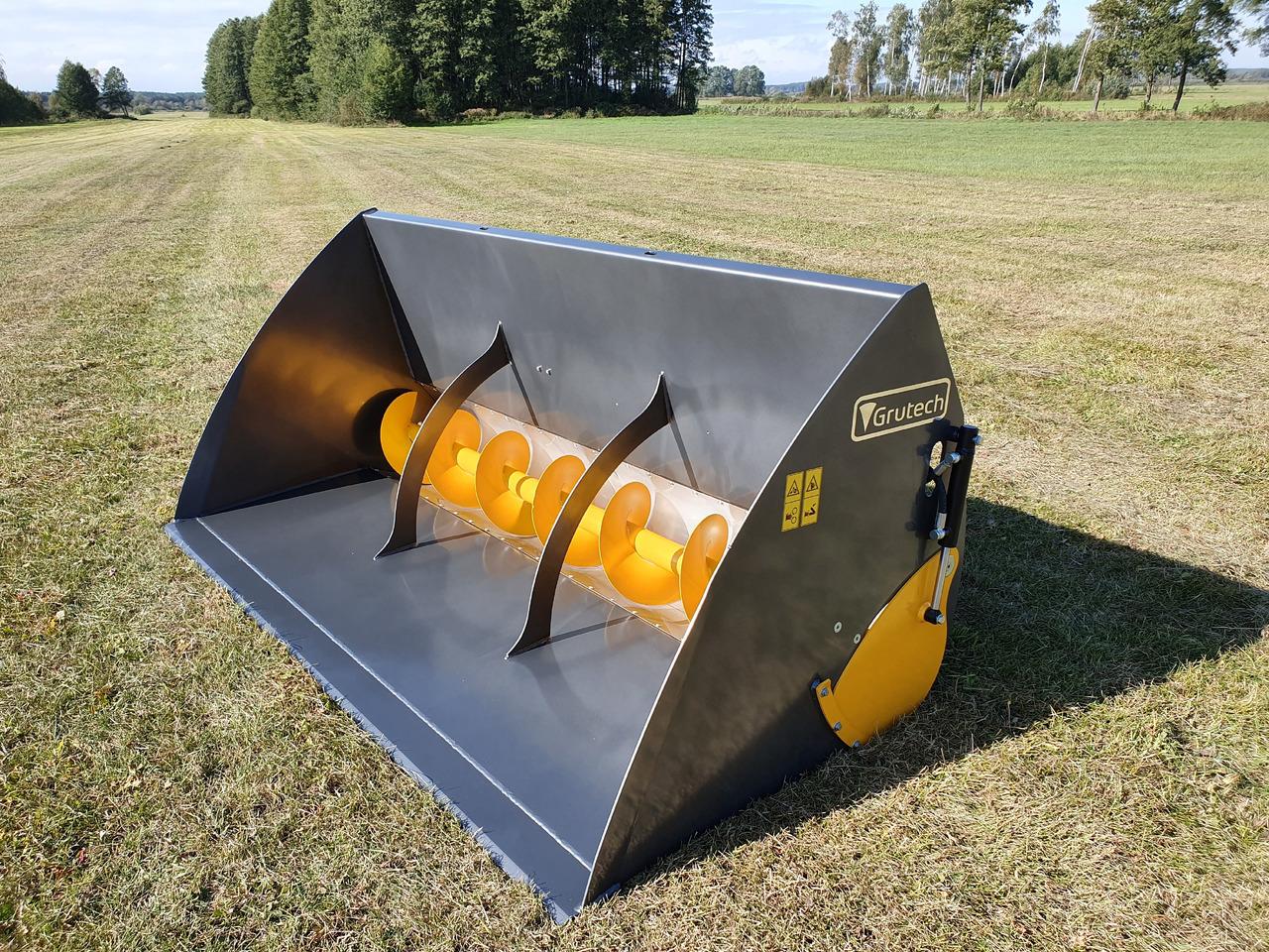 Grutech Futterverteiler / Bucket with screw / Godet avec vis / Cazo con sinfín / Benna con coclea / Ковш со шнеком / Łyżka ze ślimakiem 1,6 m - Loader bucket for Agricultural machinery: picture 1 Grutech Futterverteiler / Bucket with screw / Godet avec vis / Cazo con sinfín / Benna con coclea / Ковш со шнеком / Łyżka ze ślimakiem 1,6 m - Loader bucket for Agricultural machinery: picture 1