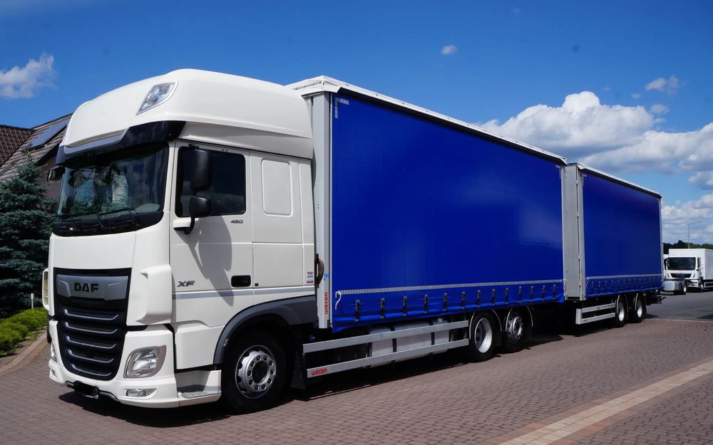 DAF XF 480 EURO 6 ZESTAW TANDEM PRZEJAZDOWY 120 M3 7,7 M + 7,7 M WECON - Curtainsider truck: picture 2 DAF XF 480 EURO 6 ZESTAW TANDEM PRZEJAZDOWY 120 M3 7,7 M + 7,7 M WECON - Curtainsider truck: picture 2
