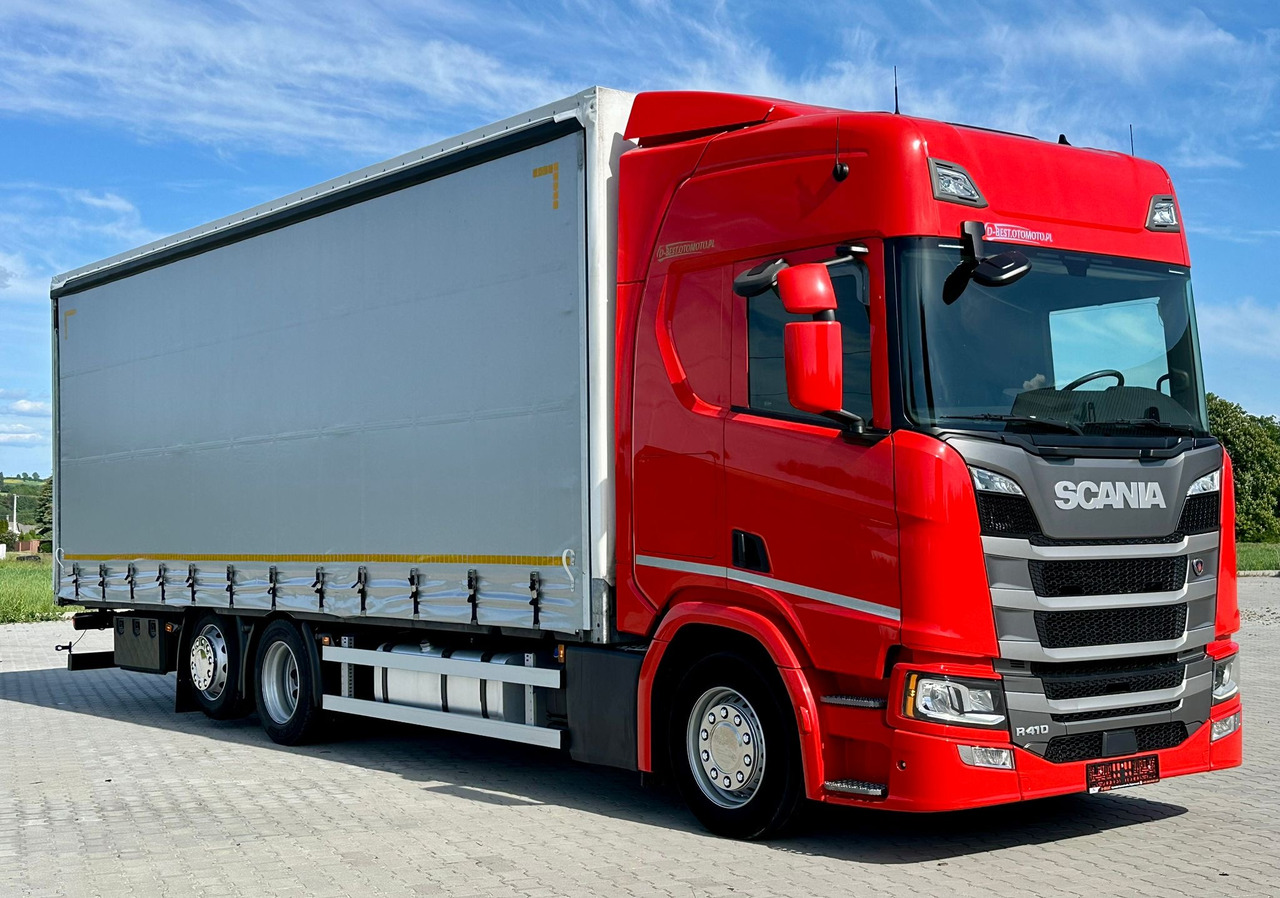 SCANIA R410 / FIRANKA / 21 EUROPALET / 8.5 M DŁUGOŚCI / 6x2 / PODWIESZA - Curtainsider truck: picture 1 SCANIA R410 / FIRANKA / 21 EUROPALET / 8.5 M DŁUGOŚCI / 6x2 / PODWIESZA - Curtainsider truck: picture 1