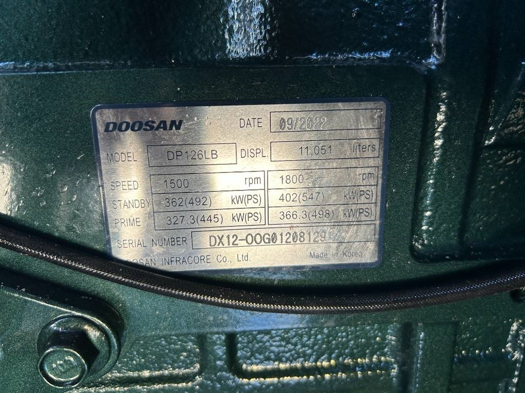 New Generator set Doosan DP126LB - 410 kVA Generator - DPX-19854: picture 12