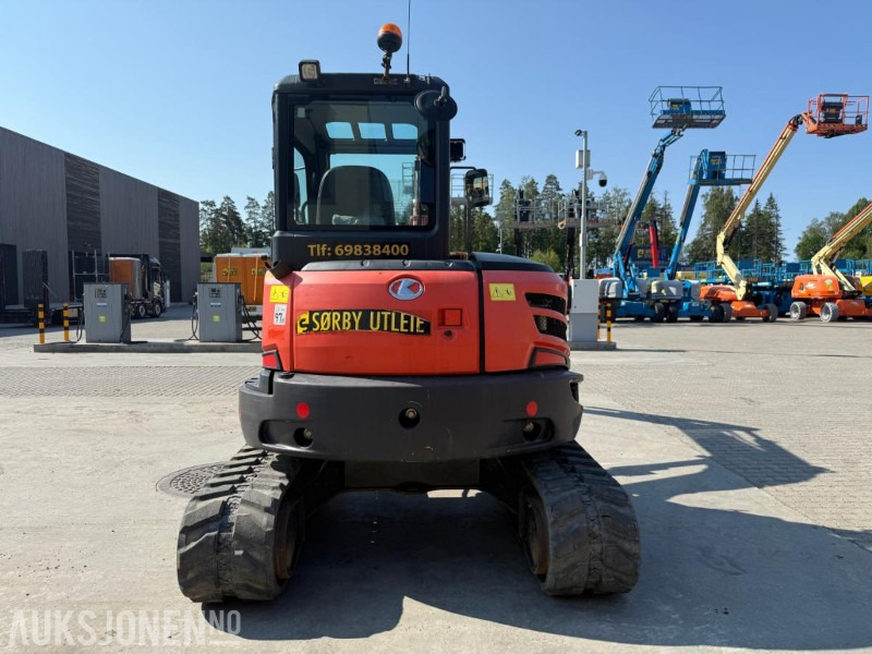 Excavator 2018 Kubota U55-4 BELTEGRAVER ENGCON TILTROTATOR 2 SKUFFER SERVICEHISTORIKK SENTRALSMØRING: picture 7