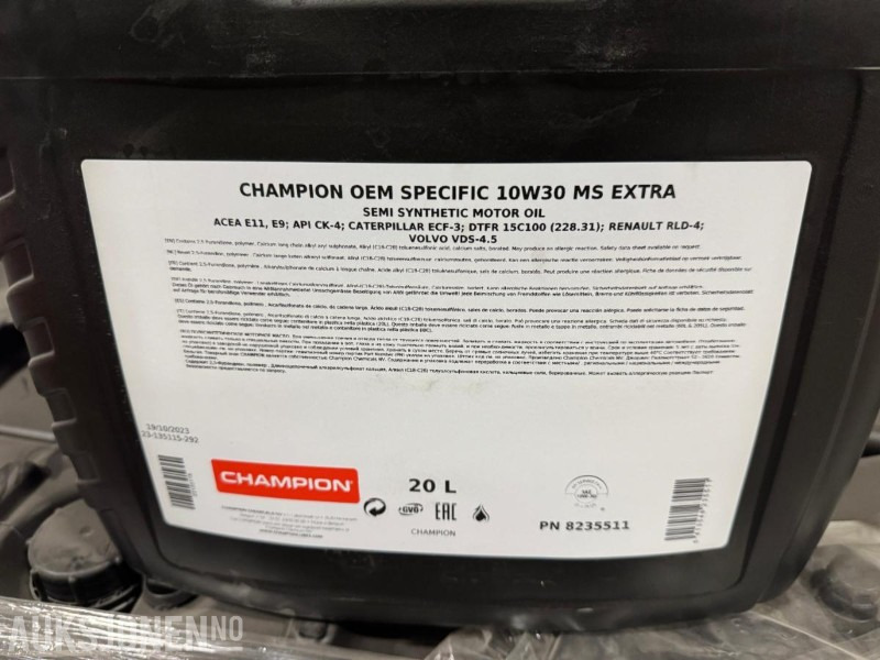 200 liter Olje - Champion OEM Specific 10W30 MS Extra - Attachment for Construction machinery: picture 4 200 liter Olje - Champion OEM Specific 10W30 MS Extra - Attachment for Construction machinery: picture 4