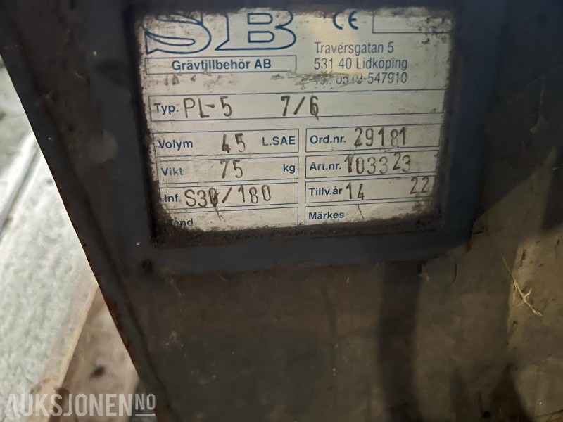 2014 SB hydraulisk pusskuffe S 30 - Attachment for Construction machinery: picture 5 2014 SB hydraulisk pusskuffe S 30 - Attachment for Construction machinery: picture 5