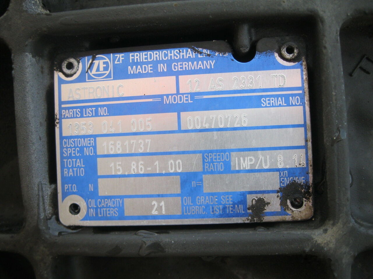 DAF 12AS2331 TD DAF XF 105 - Gearbox for Truck: picture 2 DAF 12AS2331 TD DAF XF 105 - Gearbox for Truck: picture 2