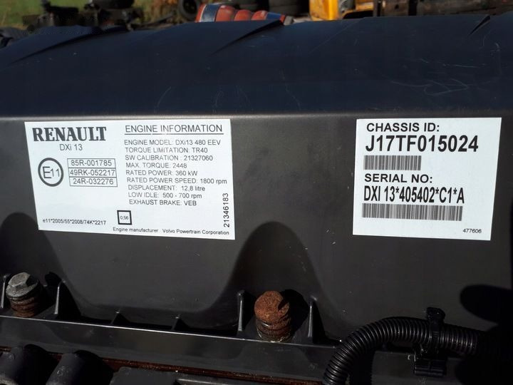 Renault DXi13 480 EEV Renault Magnum, Kerax - Engine for Truck: picture 1 Renault DXi13 480 EEV Renault Magnum, Kerax - Engine for Truck: picture 1