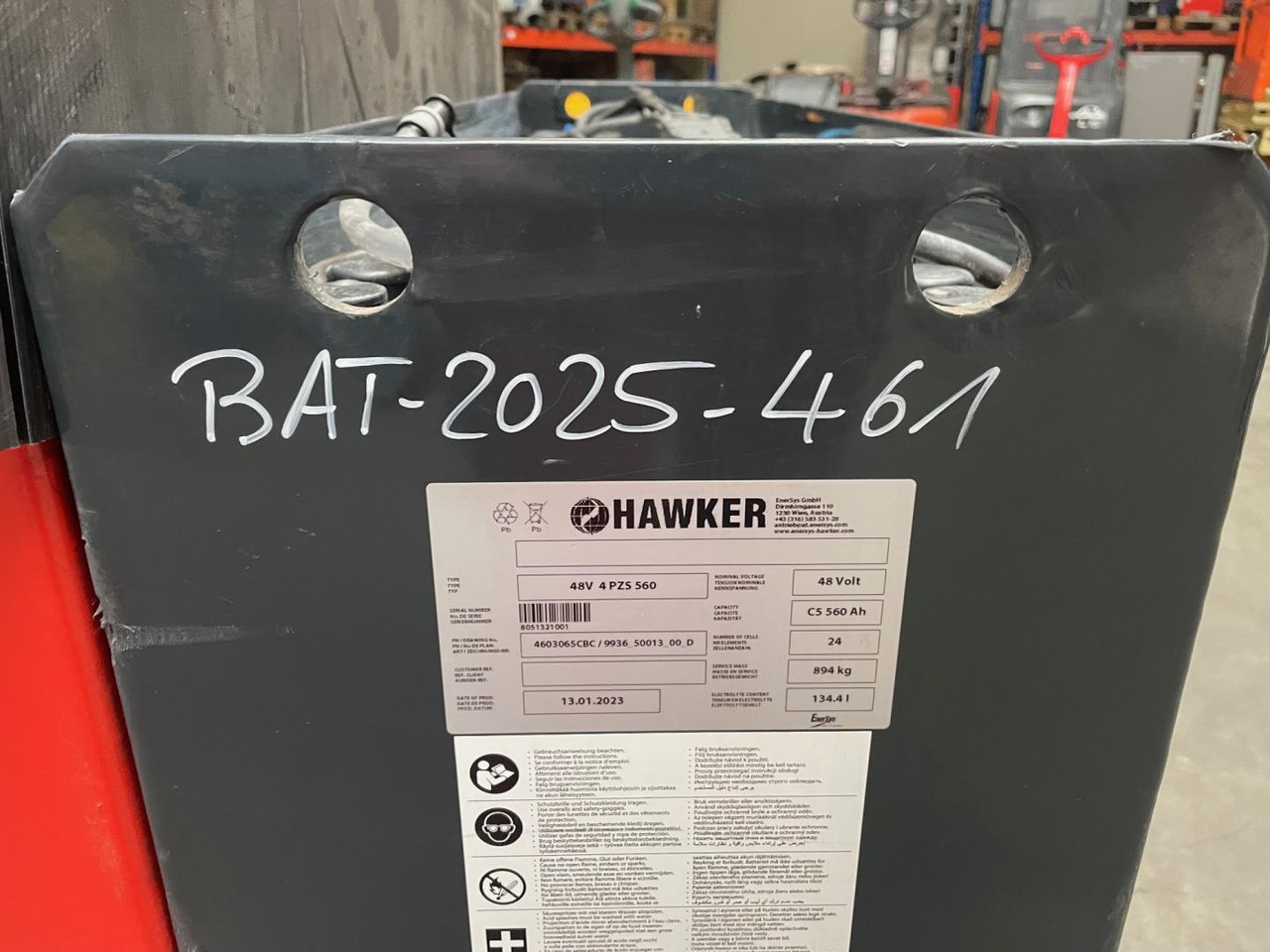 Hawker 48V 4 PZS 560 - Battery for Material handling equipment: picture 4 Hawker 48V 4 PZS 560 - Battery for Material handling equipment: picture 4